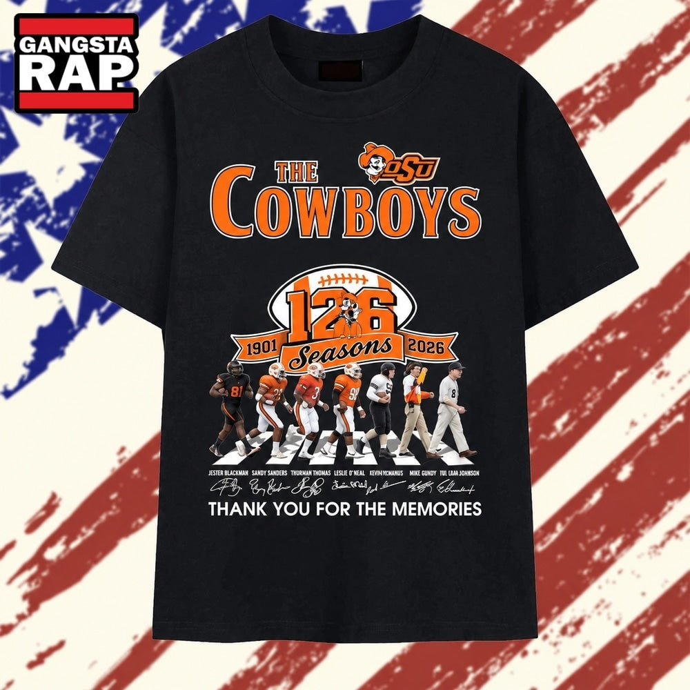 Oklahoma State Cowboys 126 Seasons Abbey Road Signatures T Shirt