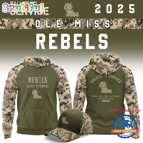 Ole Miss Rebels 2025 NCAA Salute To Service Limited New Hoodie