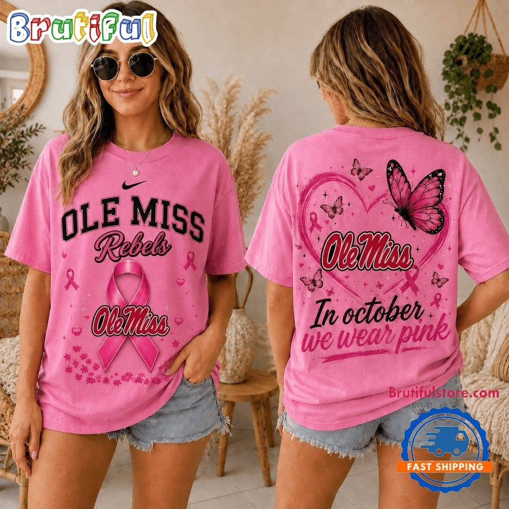 Ole Miss Rebels 2026 NCAA Pink October Breast Cancer Awareness Fan Pride Unisex T Shirt