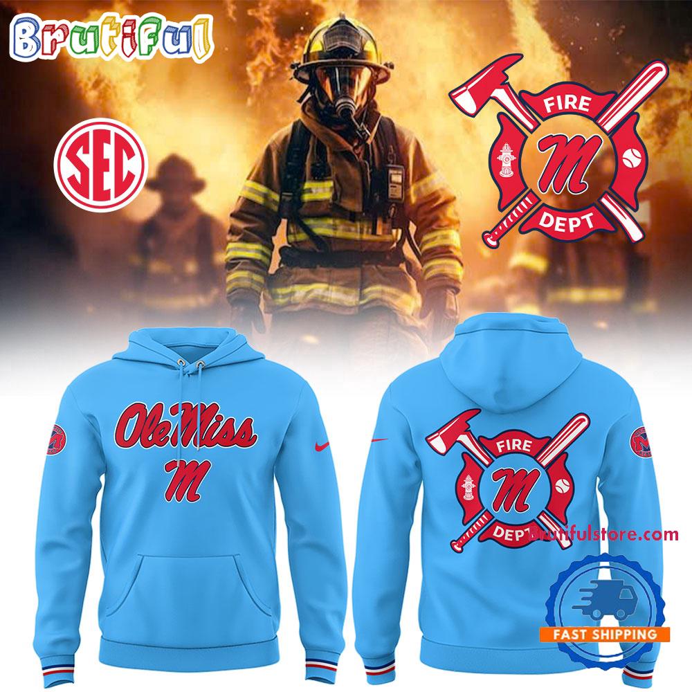 Ole Miss Rebels Baseball x Firefighter Appreciation Night Hoodie T-Shirt