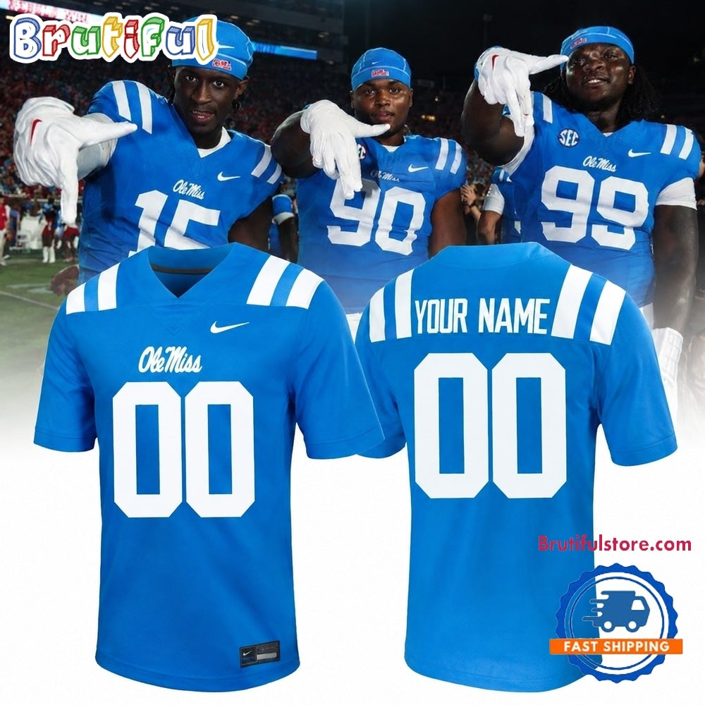 Ole Miss Rebels Custom Powder Blue Football Jersey