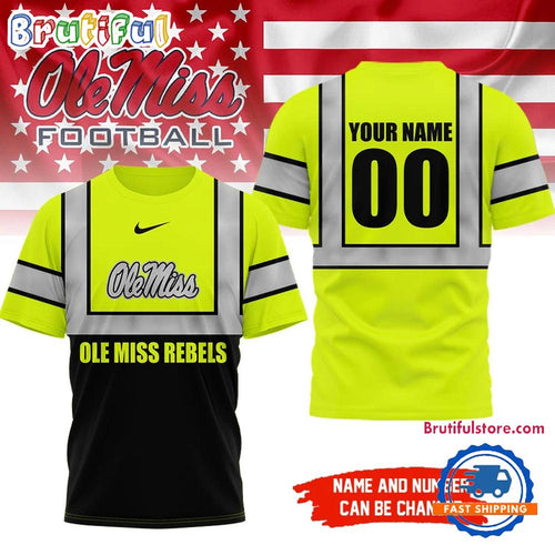 Ole Miss Rebels NCAA Hi Vis Safety Unisex 3D Shirt