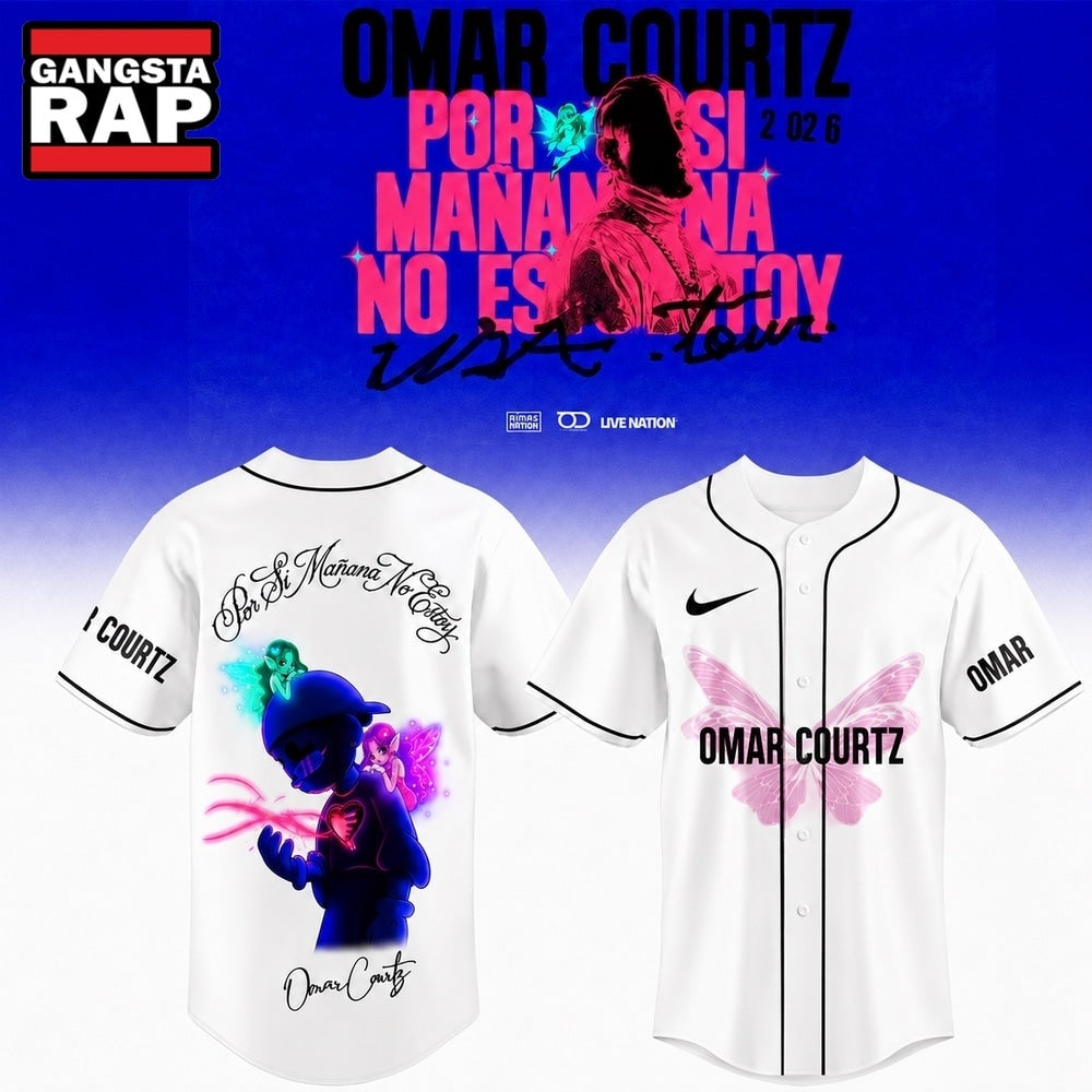 Omar Courtz Por Si Manana No Estoy Tour Signature White Design Baseball Jersey