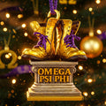 Omega Psi Phi Golden Boots Christmas Ornament