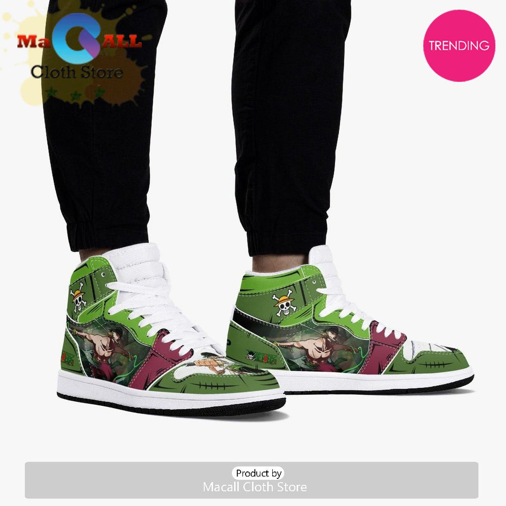 One Piece Roronoa Zoro Santoryu Three Swords AJ1 High Top Shoes