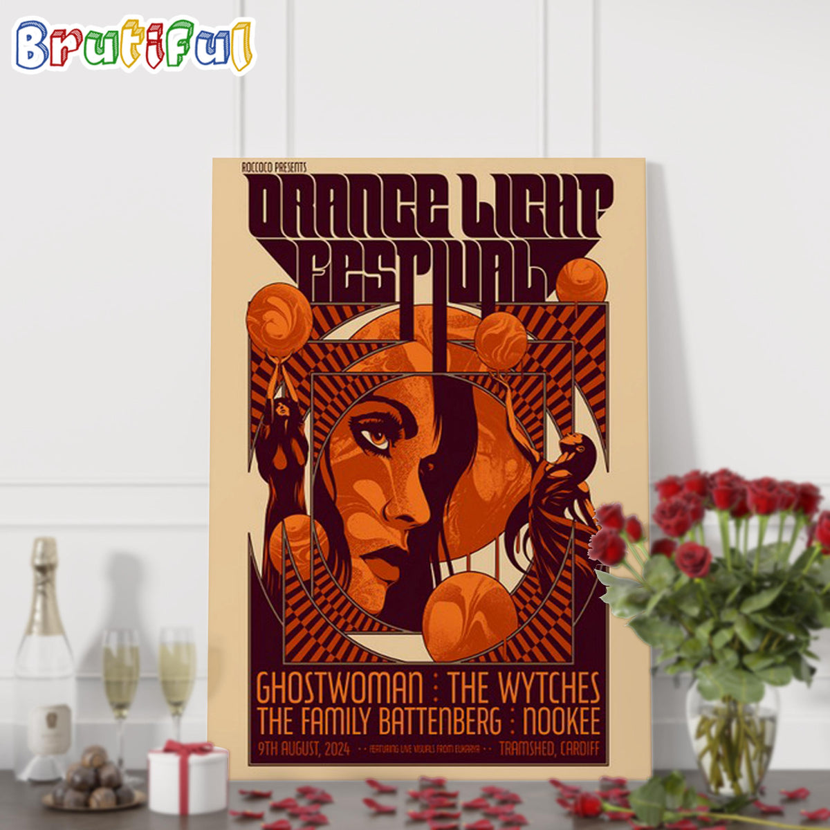 Orange Light Festival August 9 2024 Tramshed Cardiff Wall Art Poster Canvas