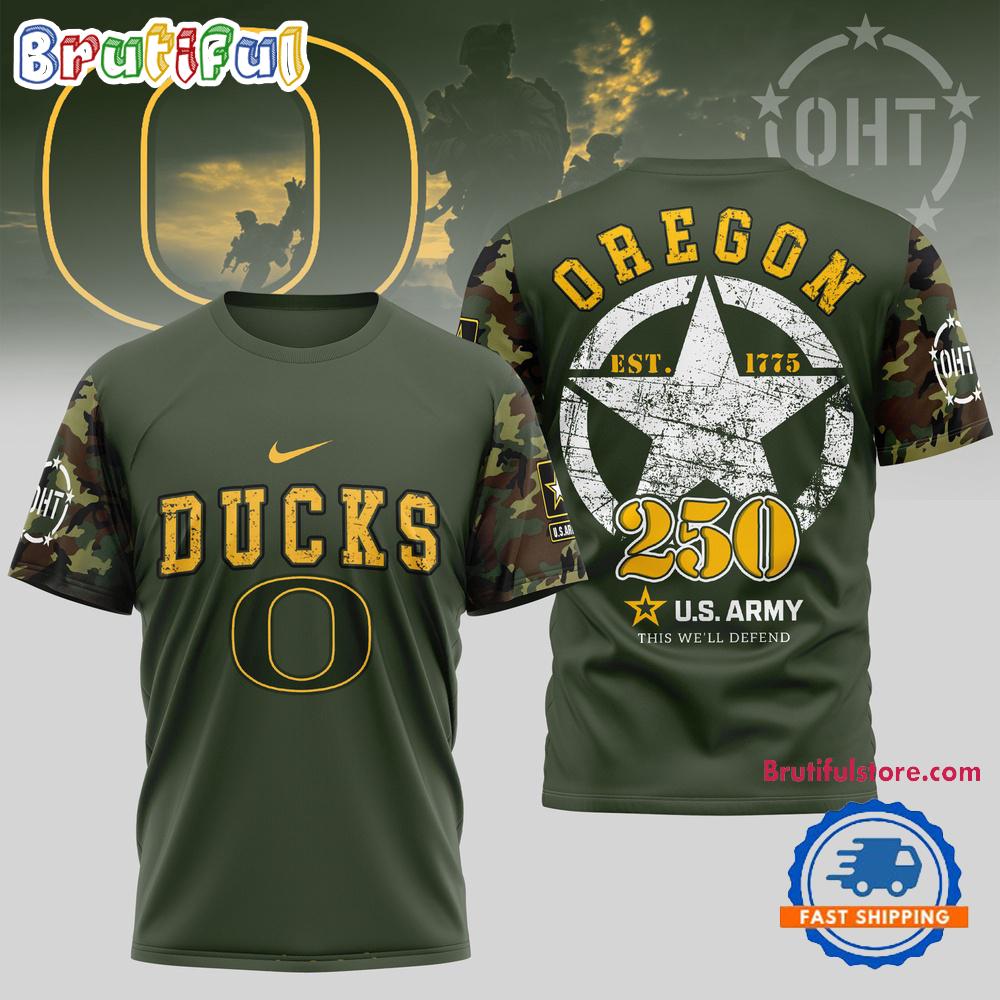 Oregon Ducks 250 Years US Army Limited 3D Shirt