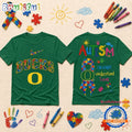 Oregon Ducks NCAA Autism Awareness Puzzle Ribbon T Shirt