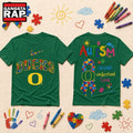 Oregon Ducks NCAA Autism Awareness Puzzle Ribbon Hoodie T-Shirt