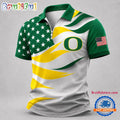Oregon Ducks NCAA Freedom Wave Zipper Polo Shirt