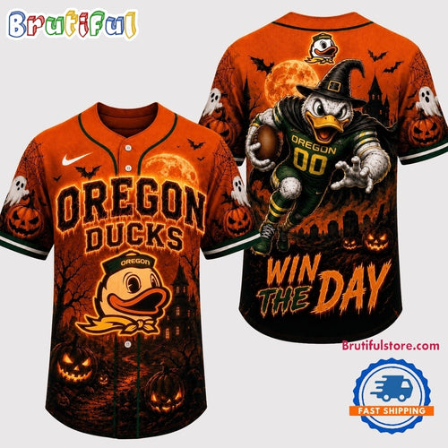 Oregon Ducks NCAA Haunted Night Halloween Baseball Jersey Shirt