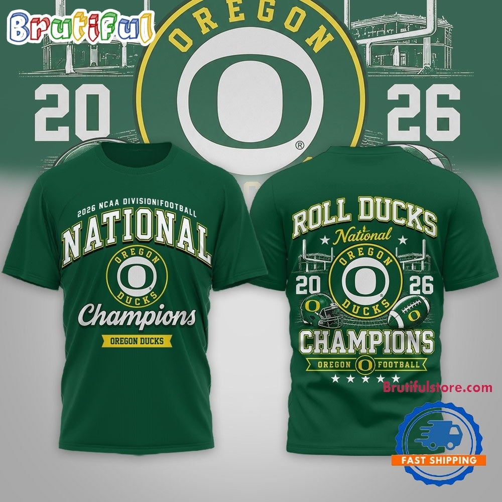 Oregon Ducks NCAA Road to Glory 2026 Football Champions 3D Shirt