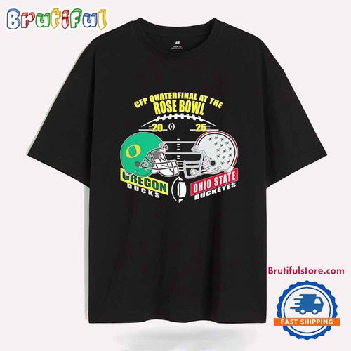 Oregon Ducks vs Ohio State 2025 Cfp Quarterfinal at the Rose Bowl Head to Head T Shirt