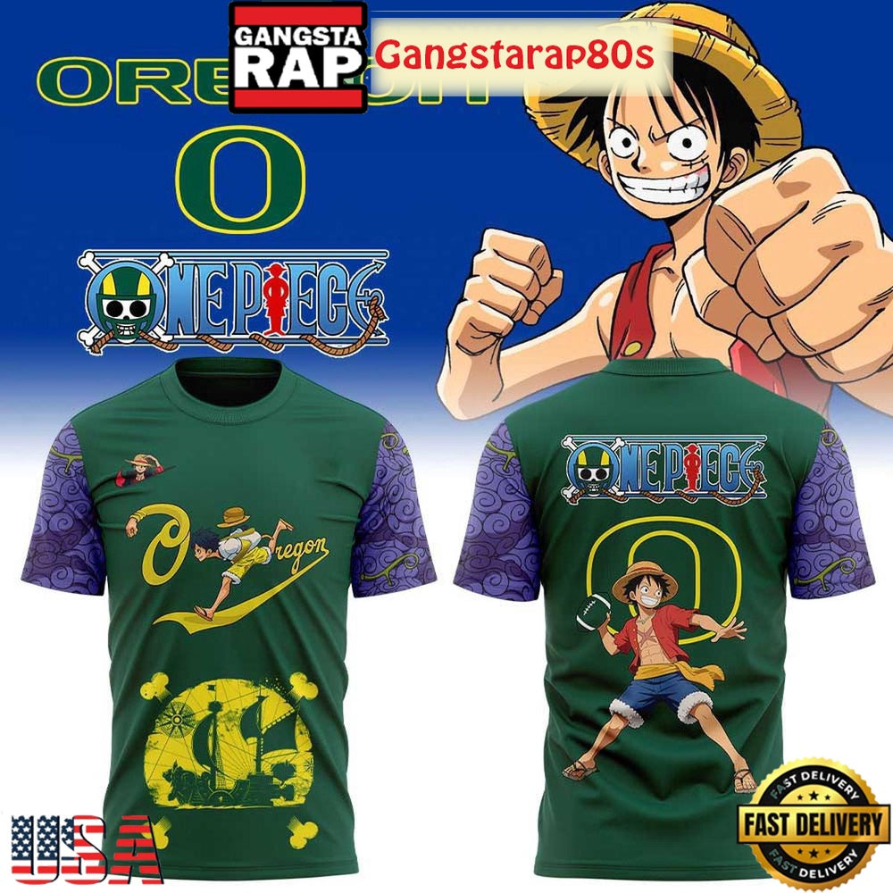 Oregon Ducks x One Piece 2025 All Over Print Hoodie
