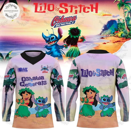 Oshawa Generals Lilo & Stitch 2025 Limited Hockey Jersey