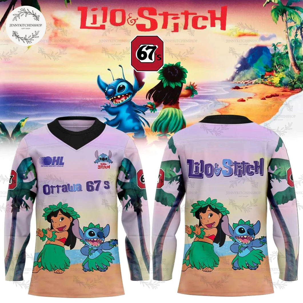 Ottawa 67’s Lilo & Stitch 2025 Limited Hockey Jersey