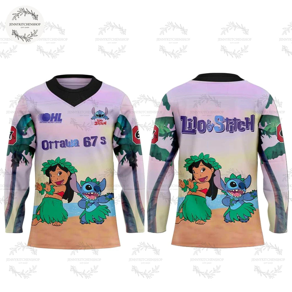 Ottawa 67’s Lilo & Stitch 2025 Limited Hockey Jersey