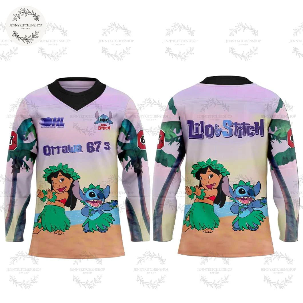 Ottawa 67’s Lilo & Stitch 2025 Limited Hockey Jersey