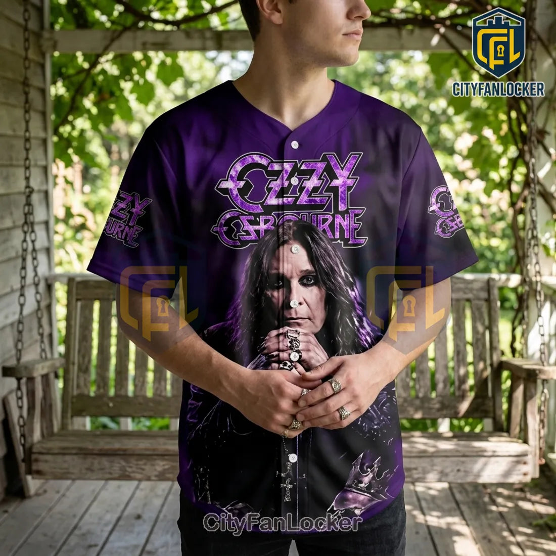 Ozzy Osbourne 1948-2025 Tribute Purple Memorial Logo Baseball Jersey