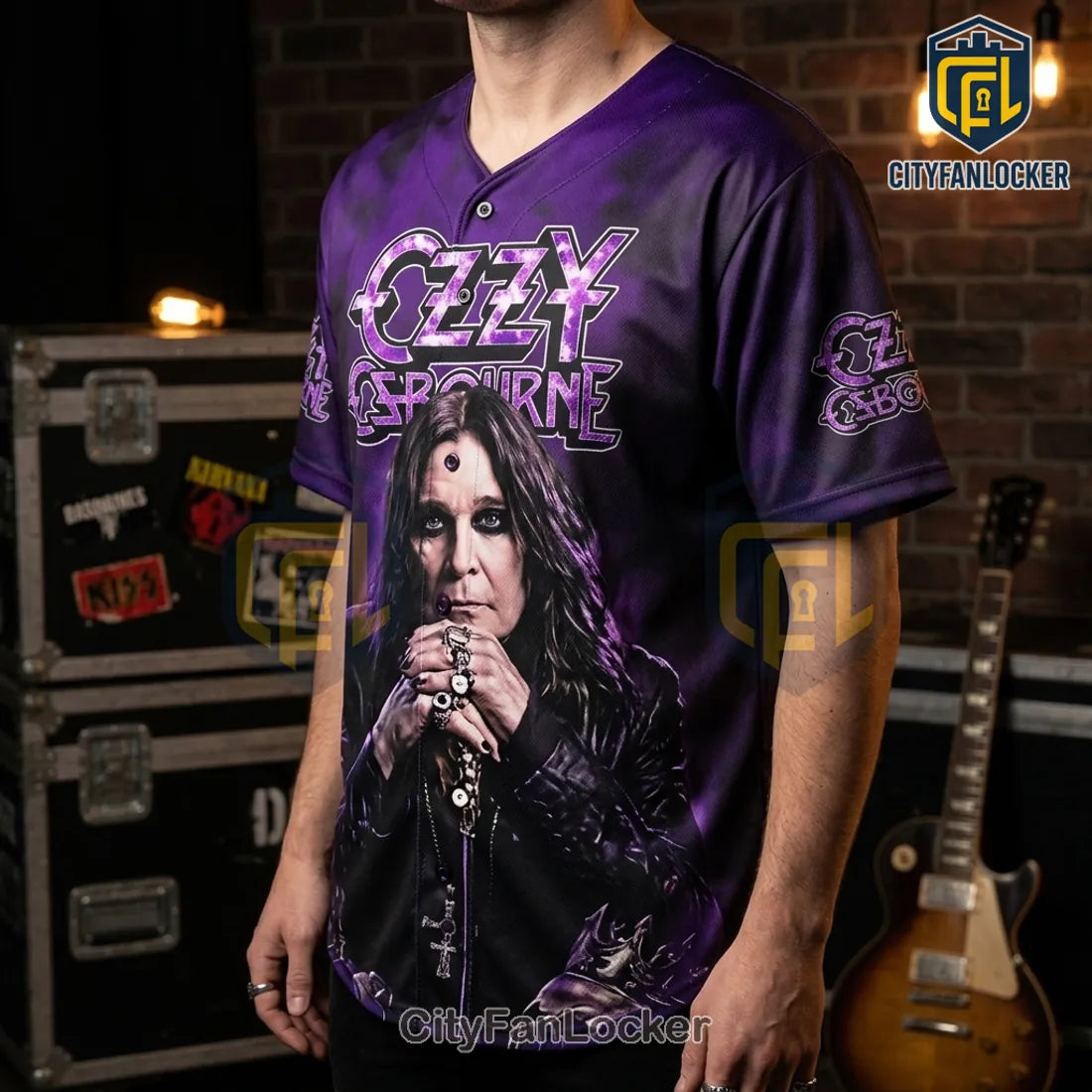 Ozzy Osbourne 1948-2025 Tribute Purple Memorial Logo Baseball Jersey