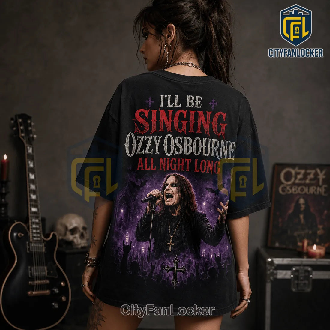 Ozzy Osbourne All Night Long Black T-Shirt 2026