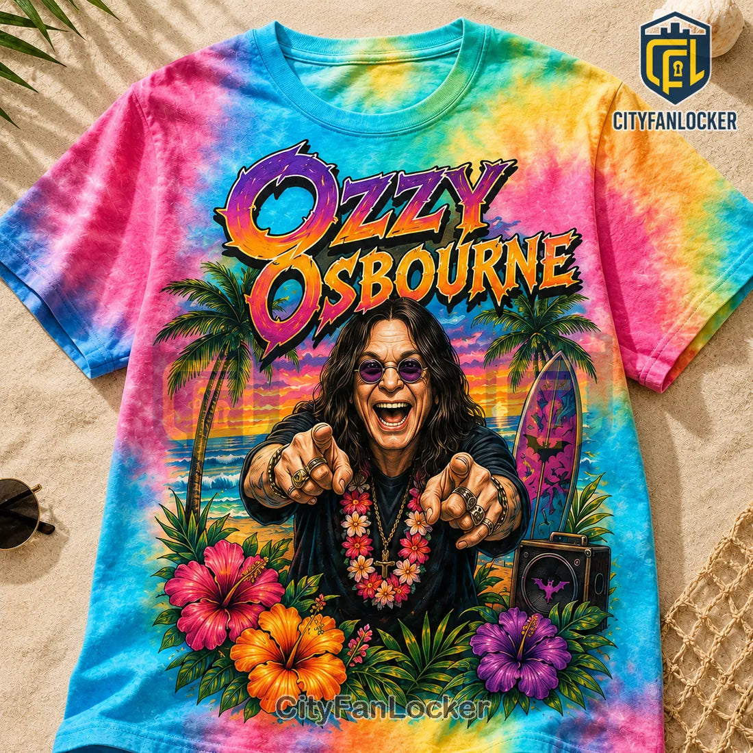Ozzy Osbourne Beach Party Tropical Casual Summer T-Shirt