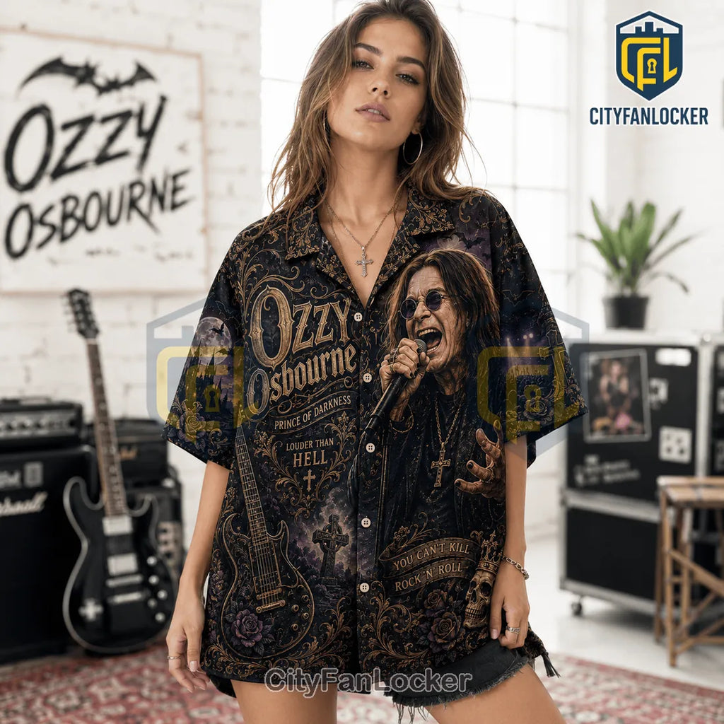 Ozzy Osbourne Prince of Darkness Vintage Hawaiian Shirt