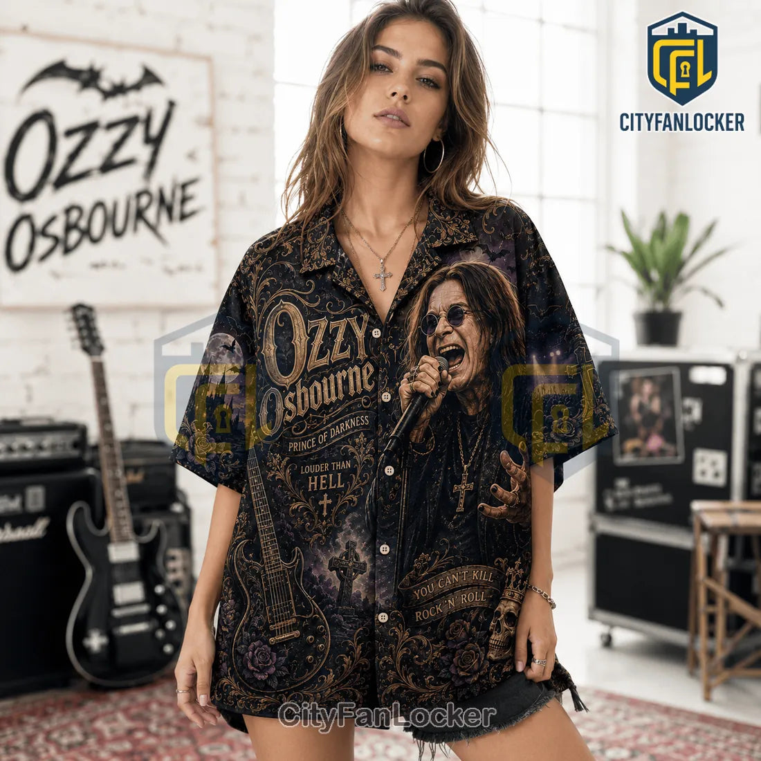 Ozzy Osbourne Prince of Darkness Vintage Hawaiian Shirt