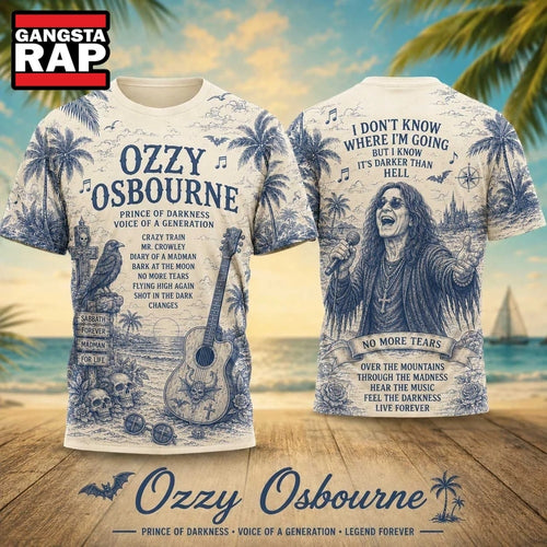 Ozzy Osbourne Tropical Blue Vintage Tour 2026 Vintage 3D Shirt