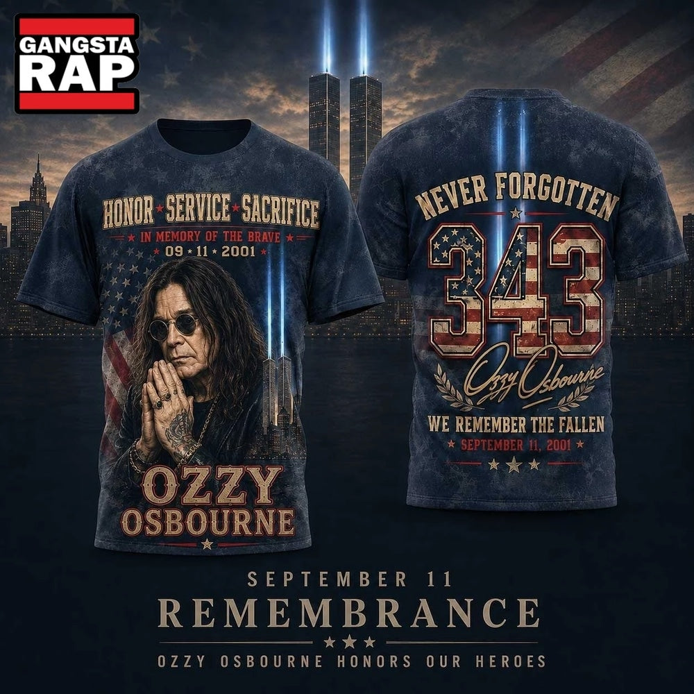 Ozzy Osbourne Twin Towers Tribute 343 Remembering September 11 3D Shirt