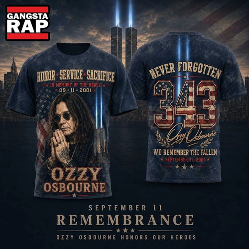 Ozzy Osbourne Twin Towers Tribute 343 Remembering September 11 3D Shirt