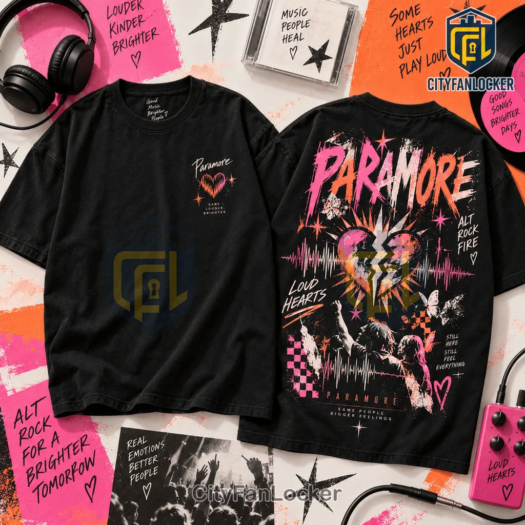 Paramore Loud Hearts Black Shirt