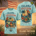Patriotic Island Freedom Coastal Sunset Parrot 1776 Tropical T-Shirt