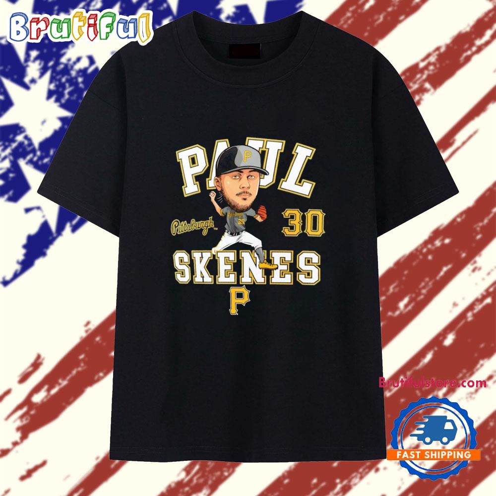 Paul Skenes #30 Pittsburgh Pirates Baseball Player Caricature T Shirt