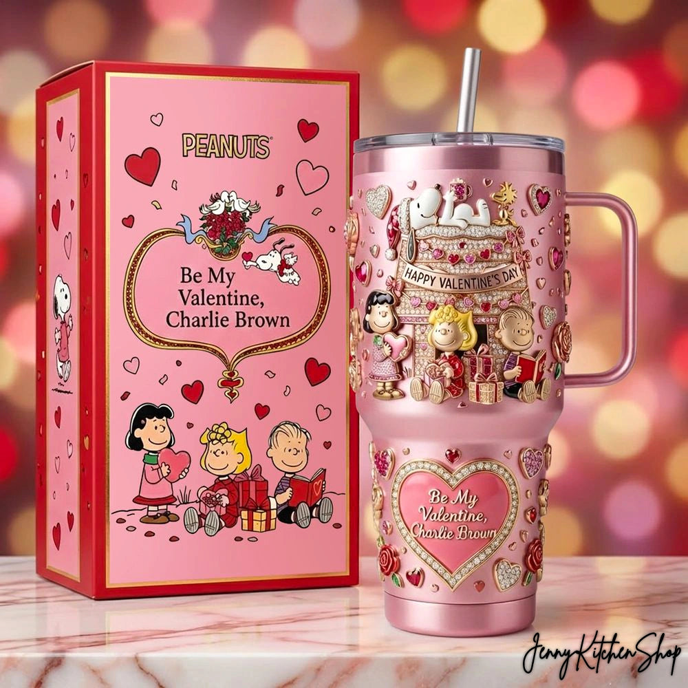 Peanuts Be My Valentine Charlie Brown For Love Tumbler