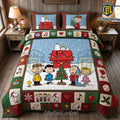 Peanuts Snoopy Christmas Patchwork Quilt Bedding Set
