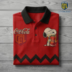 Peanuts x Coca-Cola Snoopy and Charlie Brown Red Polo Shirt