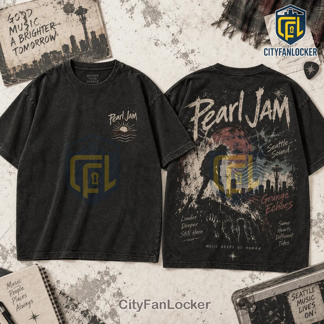 Pearl Jam Seattle Grunge Echoes Cotton Shirt