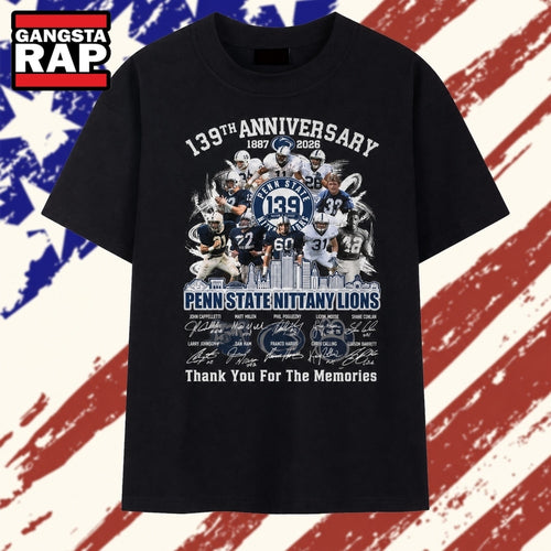 Penn State Nittany Lions 139th Anniversary 1887 2026 Legends Signatures T Shirt