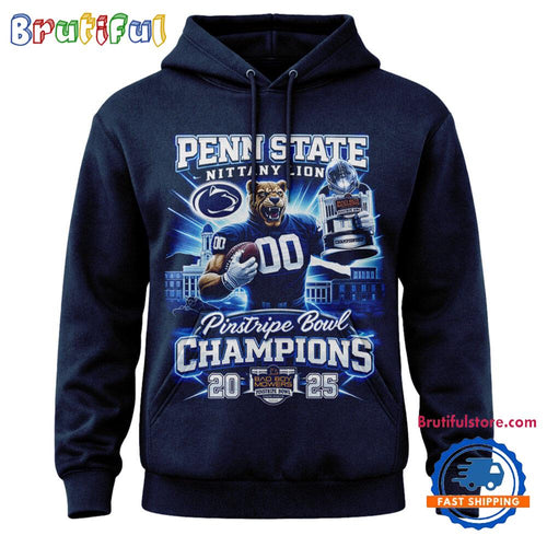 Penn State Nittany Lions 2025 Pinstripe Bowl Champions Mascot Design Hoodie Shirt