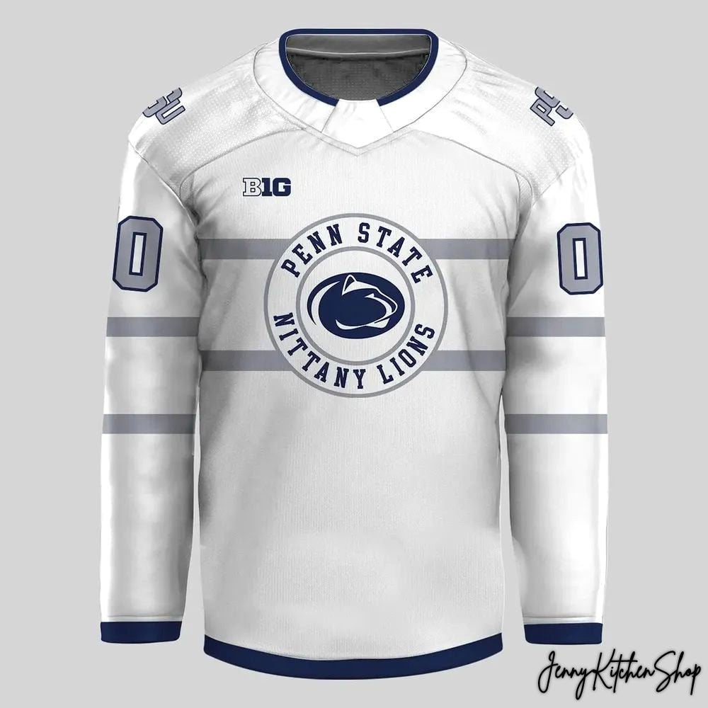 Penn State Nittany Lions 2026 White Uniform Custom Hockey Jersey