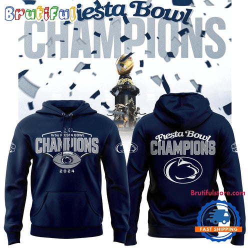 Penn State Nittany Lions FIESTA BOWL CHAMPIONS 2025 New Design Navy Hoodie T-Shirt