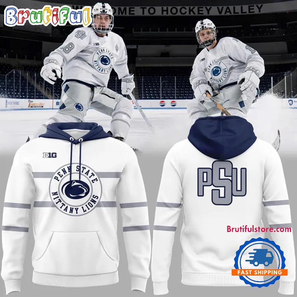 Penn State Nittany Lions Hockey 2026 White Uniform Hoodie Shirt