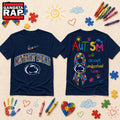 Penn State Nittany Lions NCAA Autism Awareness Puzzle Ribbon Hoodie T-Shirt