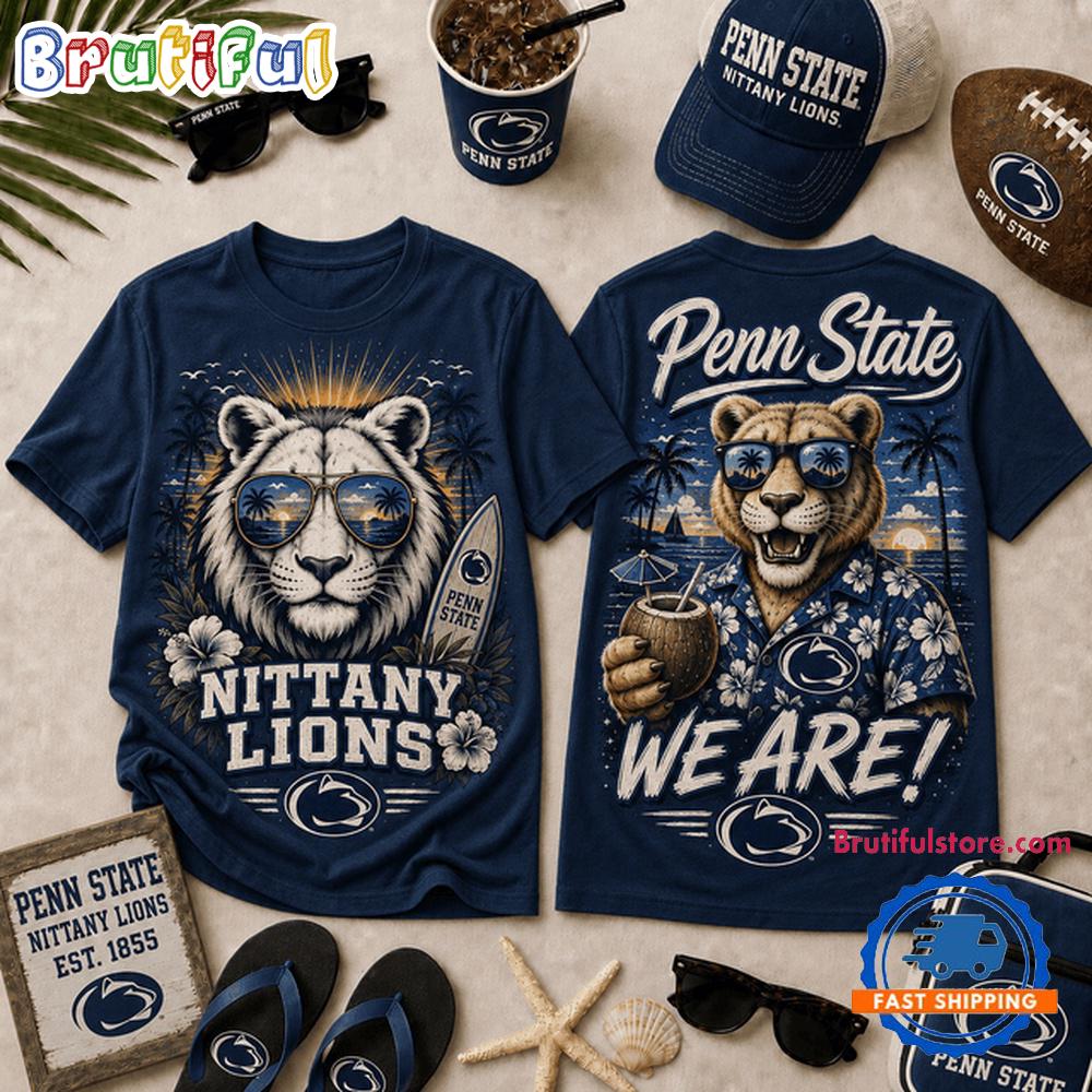 Penn State Nittany Lions NCAA Summer Tropical Mascot Unisex 3D Shirt
