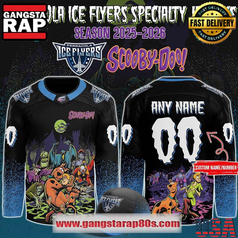 Pensacola Ice Flyers x Scooby-Doo Night 2025 Custom Hockey Jersey