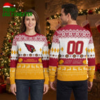 Personalized Arizona Cardinals Football Field Custom Name And Number Ugly Christmas Sweater