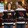 Personalized Arizona Cardinals Grinch Hands Custom Name Ugly Christmas Sweater
