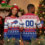 Personalized Buffalo Bills Logo Custom Name Ugly Christmas Sweater
