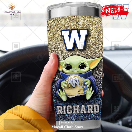 Personalized CFL WINNIPEG BLUE BOMBERS Yoda Gift For Yoda Fans Tumbler